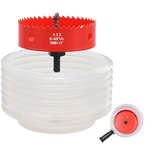 6-1/8 inch Hole Saw Dust Bowl, Drill Dust Cover Collector Scalable with Handle, 155mm Hole Saw Cutter with Dust Bowl for Recessed Lighting, Wood, Drywall