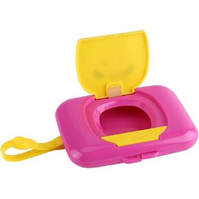 Portable Baby Wipes Dispenser Holder Cute Wet Wipe Container Outdoor Travel Stroller Wet Wipes Box Reusable Tissue Case Dispenser for Home Office Cars (Rose red Box)