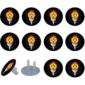 12 Packs Black Baby Child Proofing Outlet Covers, Electrical Safety Socket Protection Caps for 2-Prong Power Wall Plate, Safety Plugs Protector Guard