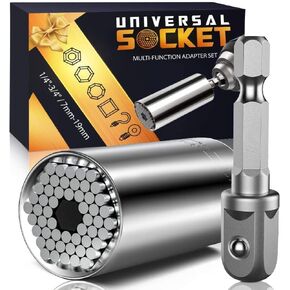 Fathers Day Dad Gifts from Daughters Son Kids Wife Super Universal Socket Tools Gifts for Men Gifts for Dad Grip Set with Power Drill Adapter Cool Stuff Ideas Gadgets for Men Gifts for Women Husband