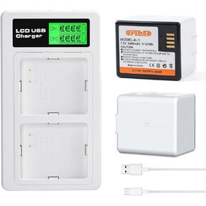 2-Pack Rechargeable Lithium-ion Batteries for Arlo Pro,Arlo Pro 2 Cameras-VMC4030, VMS4430P-100NAR,Includes LCD Dual Charger Station USB-C Cable High-Capacity for Extended Use(7.2V, 2440mAh)