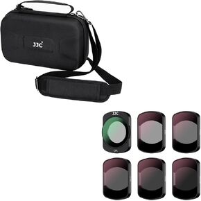 JJC Portable Carrying Case Bag & 6-Pack Magnetic ND CPL Filter for DJI Osmo Pocket 3 Creator Combo, ND8 ND16 ND32 ND64 ND256 Neutral Density & Circular Polarizing Filter, Osmo Pocket 3 Case Pouch