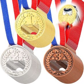 Medal Shaped Flat Bottle Opener Winner Award Metal Wine Beer Opener Gold Silver Copper Medal Olympic Trophy Opener with Neck Ribbon for Bar Bartender Men Kitchen Restaurant Party (18 Pieces)