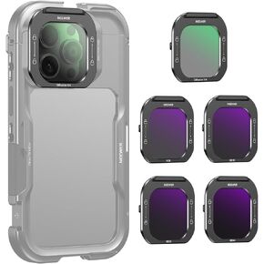 NEEWER ND16 Phone Lens Filter, Quick Release Multicoated HD Optical Glass Neutral Density ND Filter Compatible with iPhone 16 Pro (PA073) iPhone 16 Pro Max (PA074) Phone Cage, FL-I2