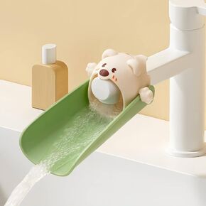 Silicone Animal Faucet Extender for Kids, Bathroom Sink, Kitchen, Bathtub Extension, 4.7x2.8 inches (Yellow, Bee)