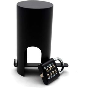 Outdoor Faucet Lock System - Metal Black Water Spigot Lock to Stop Unauthorized Use and Vandalism - Child Proof Hose Bib Lock