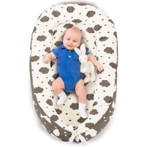Baby Lounger- Baby Nest for 0-24 Months, Ultra Soft Organic Cotton Breathable & Portable Baby Lounger, Baby Lounger Pillow for Newborn (Rainbow)