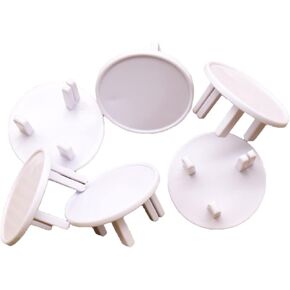 Garosa 3 Hole ABS Socket Proofing Electrical Protector Safer for Babies Kids, Firmer Fixing Easy Installation(Round-white)