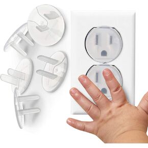 Clear Outlet Covers Babyproofing, Electric Plug Protectors, Childproof Socket Covers for Home and Office Protect Toddlers, Babies 15 Count