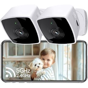 blurams 2.4G/5G Cameras for Home Security, 2K Pet Camera Indoor with Phone App, Foldable Security Camera w/Motion Detection, 2-Way Talk, IR Night Vision