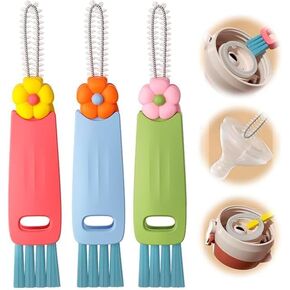 3 in 1 Cup Lid Gap Cleaning Brush Set, Multifunctional Insulation Bottle Cleaning Tools, Mutipurpose Tiny Silicone Cup Holder Cleaner, Home Kitchen Cleaning Tools in Kuwait