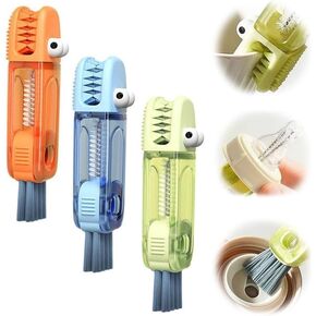 3 in 1 Cup Lid Gap Cleaning Brush Set, Multifunctional Insulation Bottle Cleaning Tools, Mutipurpose Tiny Silicone Cup Holder Cleaner, Home Kitchen Cleaning Tools