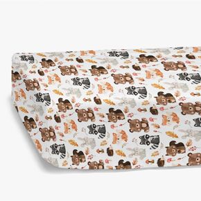 HawSkgFub Boho Woodland Animal Fitted Standard Crib Sheet for Baby Boy Girl, Neutral Forest Bear Deer Fox Toddler Mattress Cover, Soft Breathable Stretchy Nursery Bed Sheets Decor Kids Gift 52" x 28"