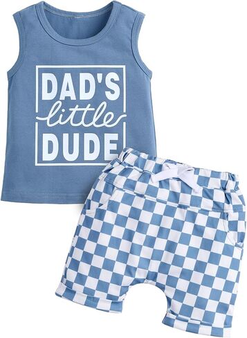 Toddler Boy 4th of July Outfit Sleeveless Tank Tops Vest American Flag Shorts Boys Independence Day Outfits in Saudi Arabia