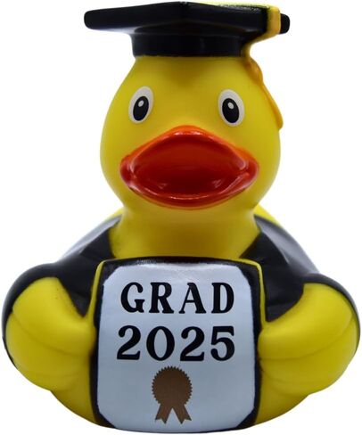 Rubber Duck (Diploma) - Graduation Toy - Yellow, Orange, Black, White - 3" x 3" x 3.25" - Unisex - Ages 5+ in Saudi Arabia