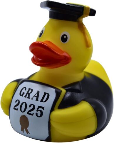 Rubber Duck (Diploma) - Graduation Toy - Yellow, Orange, Black, White - 3" x 3" x 3.25" - Unisex - Ages 5+ in Saudi Arabia