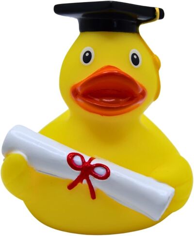 Rubber Duck (Diploma) - Graduation Toy - Yellow, Orange, Black, White - 3" x 3" x 3.25" - Unisex - Ages 5+ in Saudi Arabia