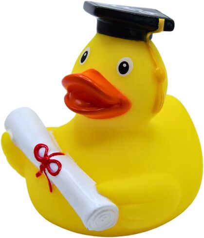 Rubber Duck (Diploma) - Graduation Toy - Yellow, Orange, Black, White - 3" x 3" x 3.25" - Unisex - Ages 5+ in Saudi Arabia