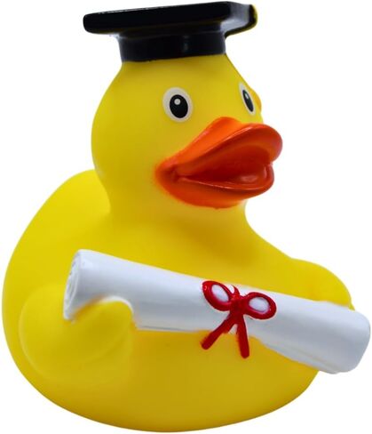 Rubber Duck (Diploma) - Graduation Toy - Yellow, Orange, Black, White - 3" x 3" x 3.25" - Unisex - Ages 5+ in Saudi Arabia
