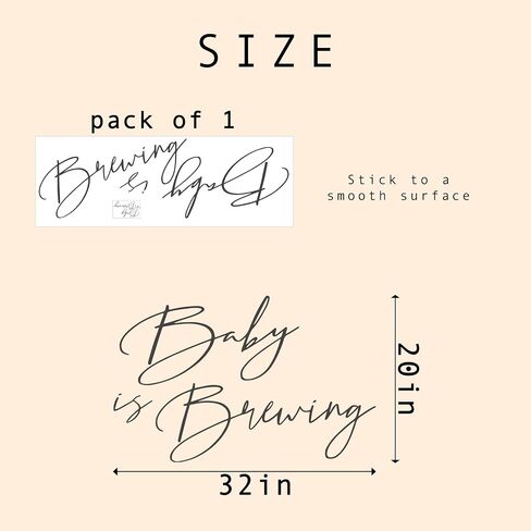 Baby is Brewing Wall Decal - Baby Shower Party Supplies, Baby Gender Reveal Party Decor, Brewing Sign Balloon Arch Decoration(Baby is Brewing) in Saudi Arabia