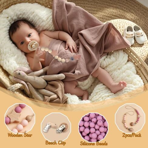 2pcs نجم الخشب سيليكون مقطع مصاصة لطفلة طفلة وصبي مصاصة مصاصة مقاطع binky in Kuwait