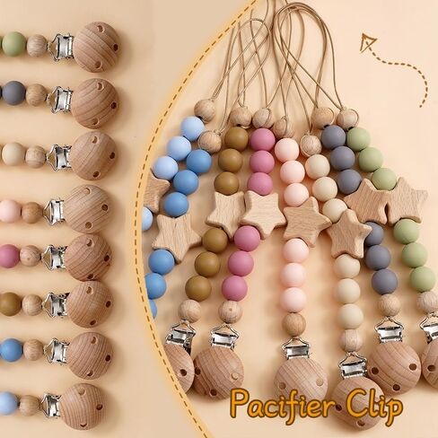 2pcs نجم الخشب سيليكون مقطع مصاصة لطفلة طفلة وصبي مصاصة مصاصة مقاطع binky in Kuwait