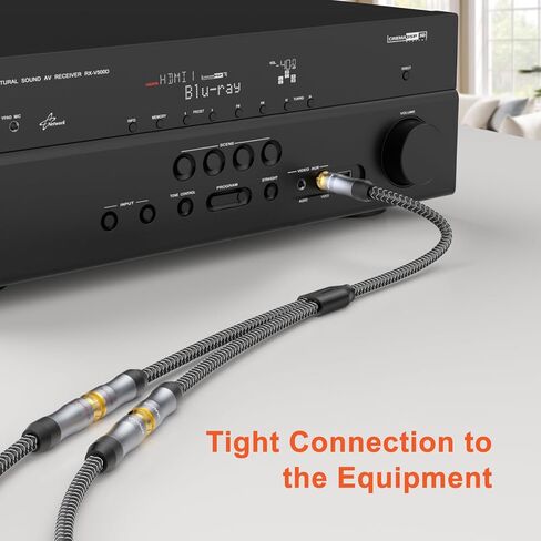 RCA Y Splitter 1 Female to 2 Male, RCA/Phono Splitter Cable, RCA Audio Video Extension Cord Gold Plated Adapter for Amplifiers,CD Player, Subwoofer, Home Theater, HDTV (1ft/30cm) in Kuwait