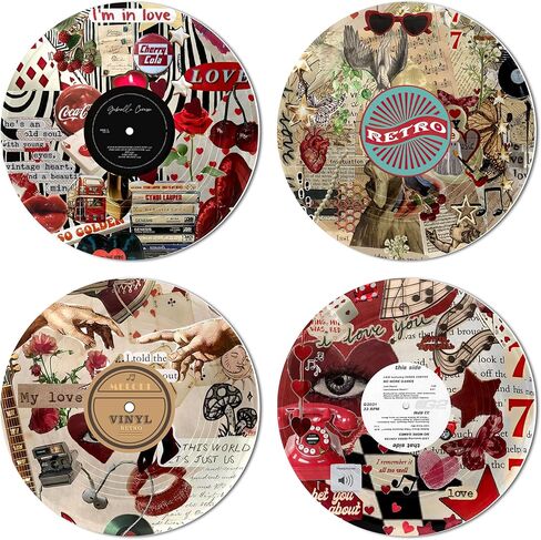 HK Studio Records Y2K ديكور الغرفة الجمالي 12 بوصة حزمة 4 - ديكور النوم، ديكور غرفة فتاة وسط المدينة، ديكور غرفة الهبي، ديكور الغرفة للفتيات المراهقات in Kuwait