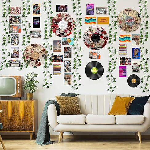 HK Studio Records Y2K ديكور الغرفة الجمالي 12 بوصة حزمة 4 - ديكور النوم، ديكور غرفة فتاة وسط المدينة، ديكور غرفة الهبي، ديكور الغرفة للفتيات المراهقات in Kuwait
