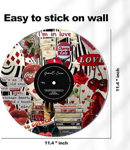 HK Studio Records Y2K ديكور الغرفة الجمالي 12 بوصة حزمة 4 - ديكور النوم، ديكور غرفة فتاة وسط المدينة، ديكور غرفة الهبي، ديكور الغرفة للفتيات المراهقات in Kuwait