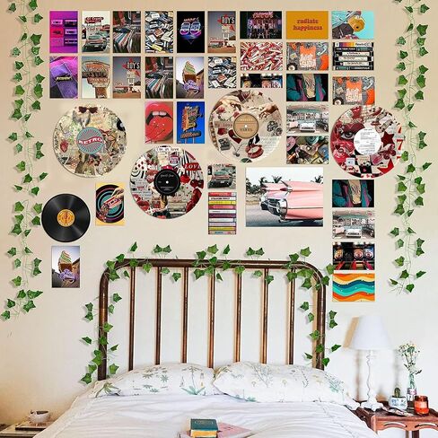 HK Studio Records Y2K ديكور الغرفة الجمالي 12 بوصة حزمة 4 - ديكور النوم، ديكور غرفة فتاة وسط المدينة، ديكور غرفة الهبي، ديكور الغرفة للفتيات المراهقات in Kuwait