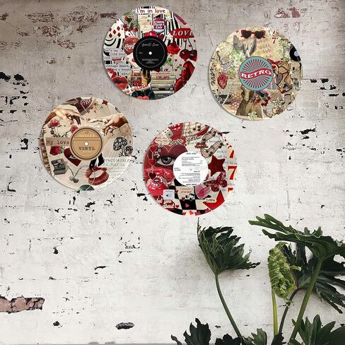 HK Studio Records Y2K ديكور الغرفة الجمالي 12 بوصة حزمة 4 - ديكور النوم، ديكور غرفة فتاة وسط المدينة، ديكور غرفة الهبي، ديكور الغرفة للفتيات المراهقات in Kuwait