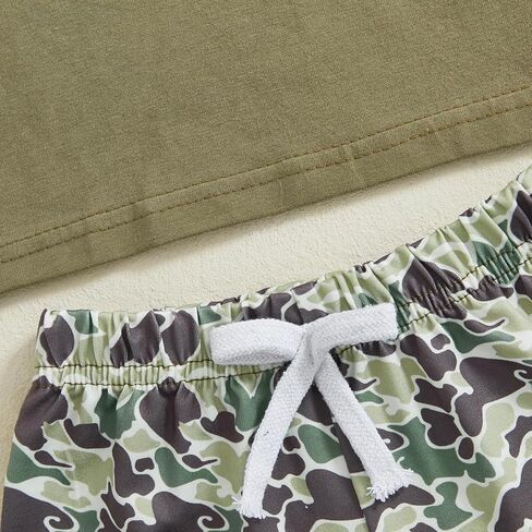 Zaxarra Toddler Baby Boy Clothes Short Sleeve Hunting Duck T-Shirt shorts shorts stid kids Summer Discal in Kuwait
