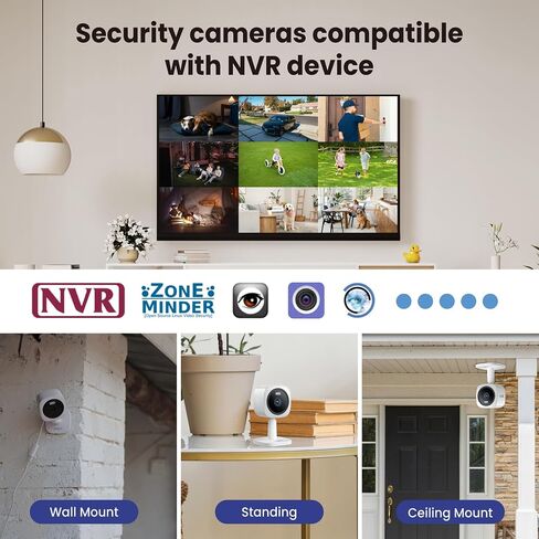 Hugolog Security Cameras Outdoor, Cameras for Home Security Indoor Camera, Color Night Vision, Spotlight, 2-Way Audio, US Cloud & Local Storage, White in Saudi Arabia