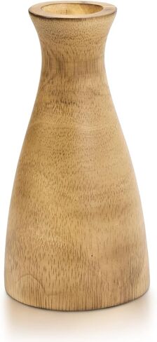 AeraVida Natural Brown Stain Mango Tree Wood Bottle Shaped Slim Vase for Flower, 8 inches in Kuwait