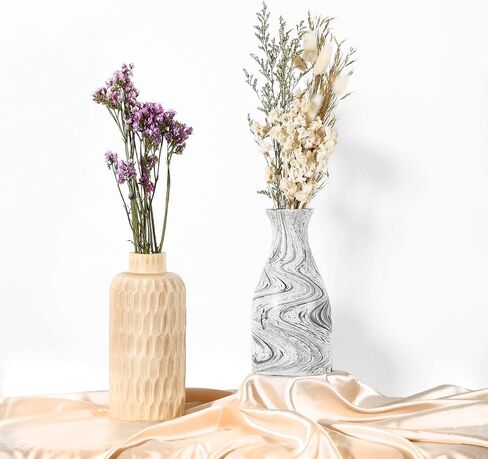 AeraVida Natural Brown Stain Mango Tree Wood Bottle Shaped Slim Vase for Flower, 8 inches in Kuwait