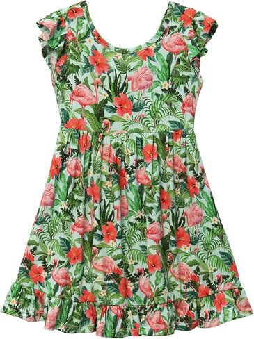 Toddler Girls Dress Viscose from Bamboo Ruffle Backless Sleeveless Kids Casual Party Dresses 2T-6Y in Kuwait