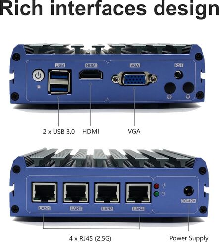 Firewall, Intelligent Soft Routing Micro Appliance/Mini PC • Intel Core i5-1135G7 • 16GB RAM, 256GB mSATA SSD • 6 x RJ45 Ports, 4 x USB 3.0, 1 x RJ-45 COM, 1 x HDMI in Saudi Arabia