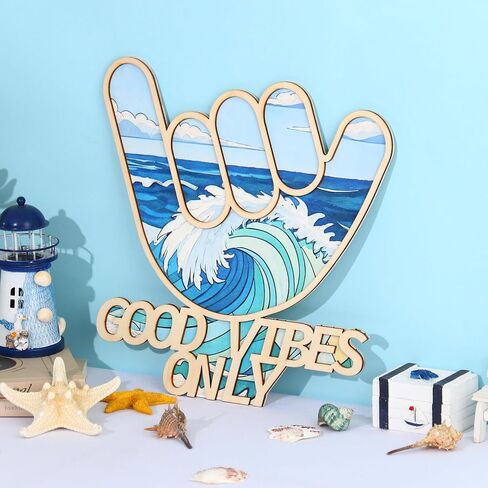 Bnesi Wooden Hawaiian Decor Surfer Hand Surfer Decor Decor Cool Surf Board Decor Decor Beach Room Decor in Kuwait