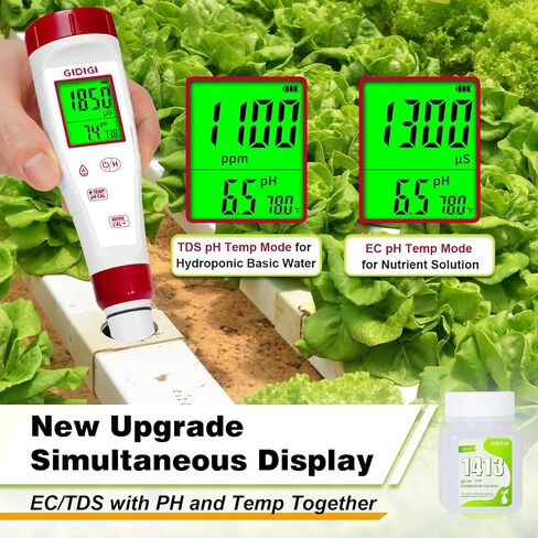 pH Tester,Digital pH Meter for Water,New Version TDS Meter for Drinking Water with Backlit Simultaneously Display 4 in 1 TDS pH EC Meter for Water Hydroponic Nutrient Solution,Pool,Home Use in Saudi Arabia