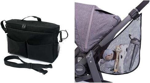 J.L. Childress Cool 'N Cargo Stroller and Wagon Cooler and Organizer - Universal Fit - Insulated - Attaches to Strollers, Wagons, Walkers and Wheelchairs - Large Capacity - Black in Saudi Arabia
