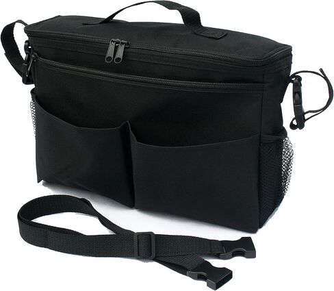 J.L. Childress Cool 'N Cargo Stroller and Wagon Cooler and Organizer - Universal Fit - Insulated - Attaches to Strollers, Wagons, Walkers and Wheelchairs - Large Capacity - Black in Saudi Arabia