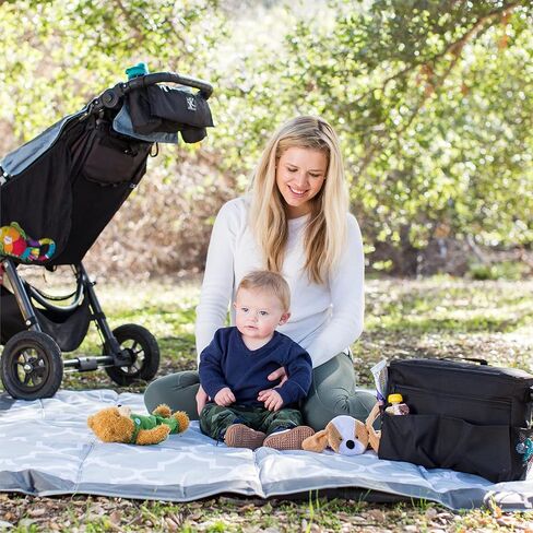 J.L. Childress Cool 'N Cargo Stroller and Wagon Cooler and Organizer - Universal Fit - Insulated - Attaches to Strollers, Wagons, Walkers and Wheelchairs - Large Capacity - Black in Saudi Arabia