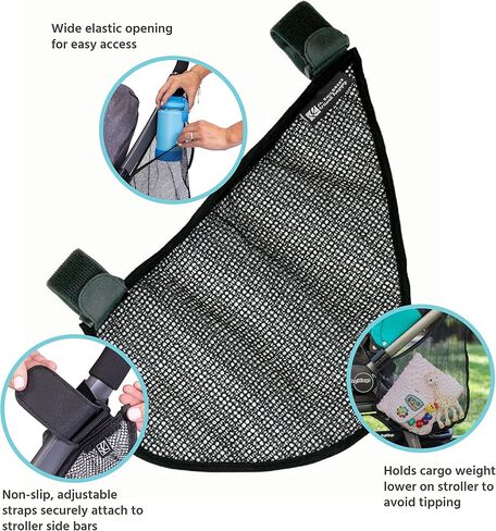 J.L. Childress Cool 'N Cargo Stroller and Wagon Cooler and Organizer - Universal Fit - Insulated - Attaches to Strollers, Wagons, Walkers and Wheelchairs - Large Capacity - Black in Saudi Arabia