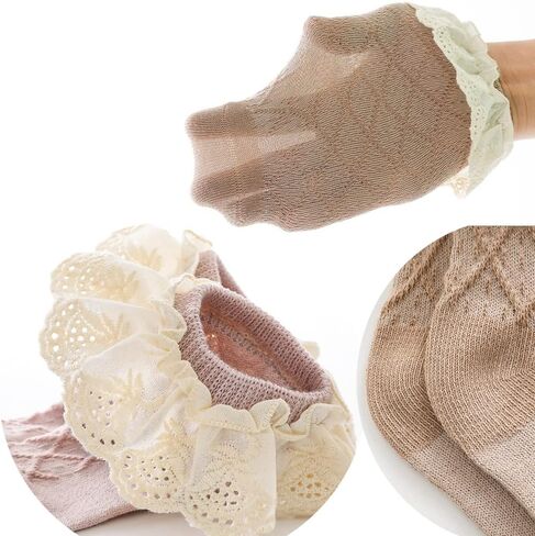 FYLuoke Baby Toddler Ruffle Lace Socks Girls Uniform Stockings Infants Casual Cotton Cute Princess Frilly Dress Socks(0-6T) in Saudi Arabia