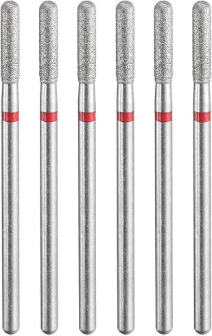 HARFINGTON 6pcs 120-140 Grits Diamond Grinding Bit 2.6mm Cylindrical Ball Head 2.35mm Shank 12.5mm Length Stone Sanding Drill Bits Rotary Tool for Ceramic Glass Nails Grinding Polishing in Kuwait