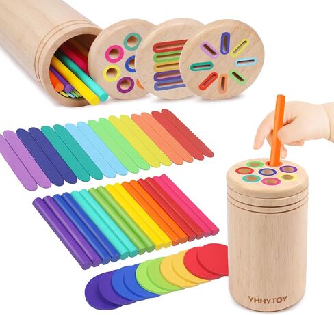 Montessori Toys for 2 3 4 Years Old, 3 in 1 Educational Sensory Color Sorting Toys for Toddlers 1-3, Fine Motor Skills Preschool Learning Activities, 2 3 4 Year Old Girls Boys Birthday Gifts in Saudi Arabia