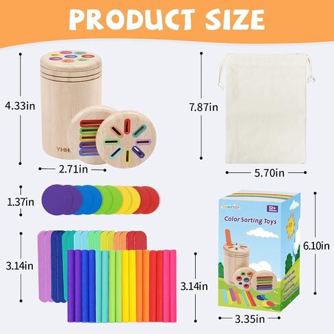 Montessori Toys for 2 3 4 Years Old, 3 in 1 Educational Sensory Color Sorting Toys for Toddlers 1-3, Fine Motor Skills Preschool Learning Activities, 2 3 4 Year Old Girls Boys Birthday Gifts in Saudi Arabia