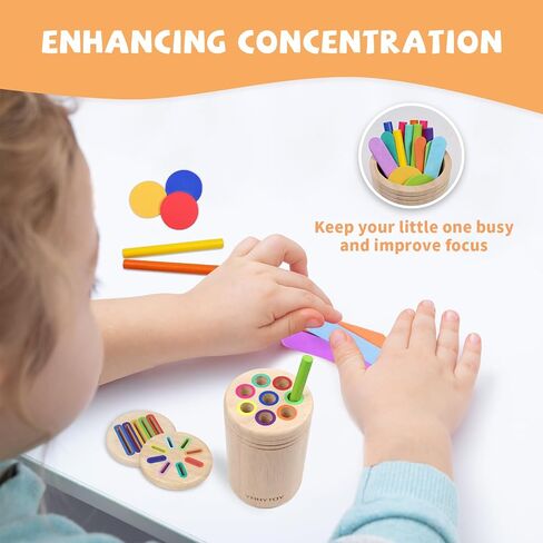 Montessori Toys for 2 3 4 Years Old, 3 in 1 Educational Sensory Color Sorting Toys for Toddlers 1-3, Fine Motor Skills Preschool Learning Activities, 2 3 4 Year Old Girls Boys Birthday Gifts in Saudi Arabia