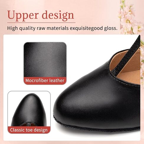 Character Shoes for Women T-Strap Closed Toe Latin Salsa Tango Standard Ballroom Dance Shoes,Model D29-Suede Sole-2.33"Heel in Kuwait